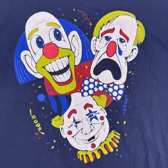 Vintage Screen Stars Mens Ringling Bros Circus Clown Faces T-Shirt Size XL - Picture 3 of 11